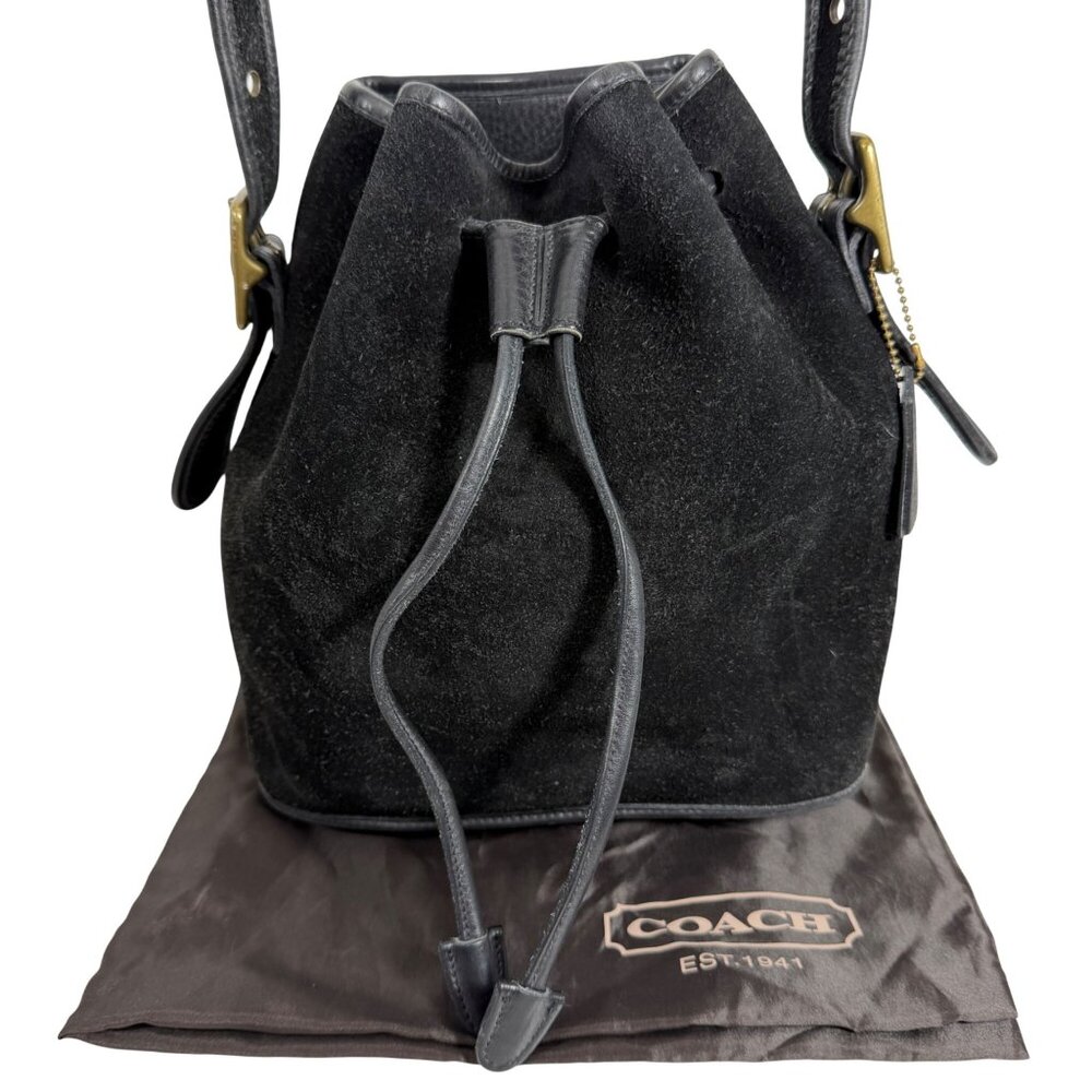 VTG Coach 9012 Berkeley Drawstring Shoulder Crossbody Bag Suede Leather USA